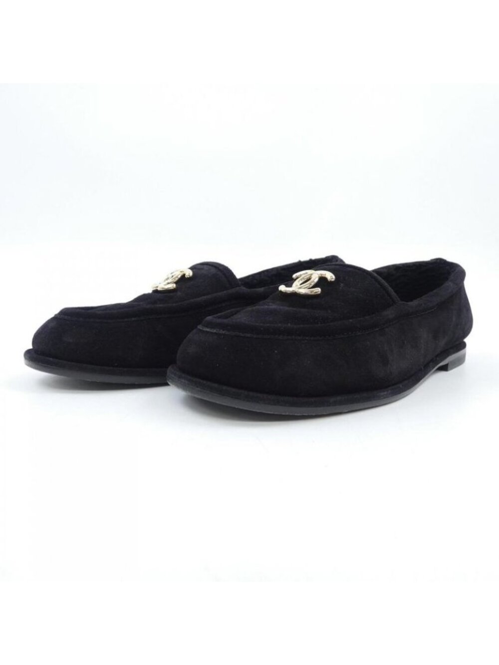 Chanel Moccasins Shoes Suede Black - Picture 3 of 7